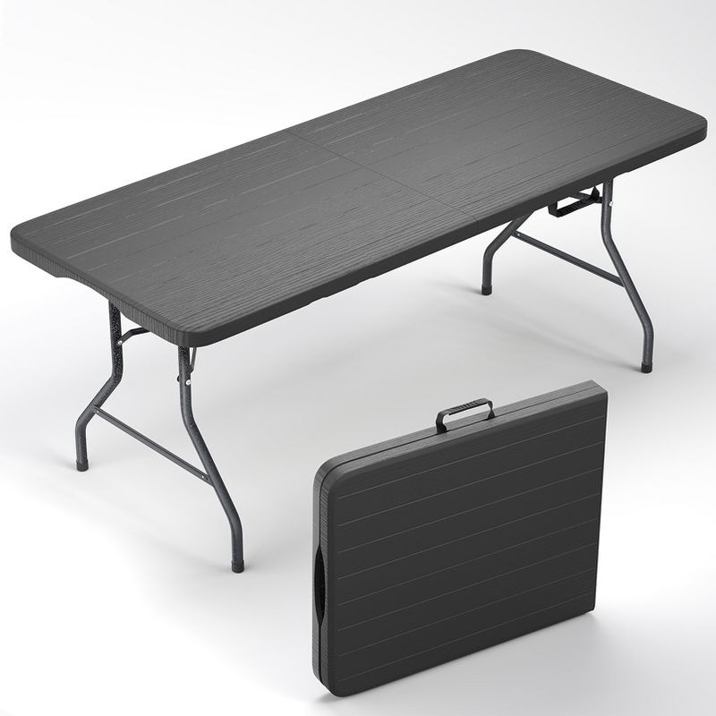 SKONYON Outdoor Picnic Table with Bench Set for BBQ, Camping, Patio, White