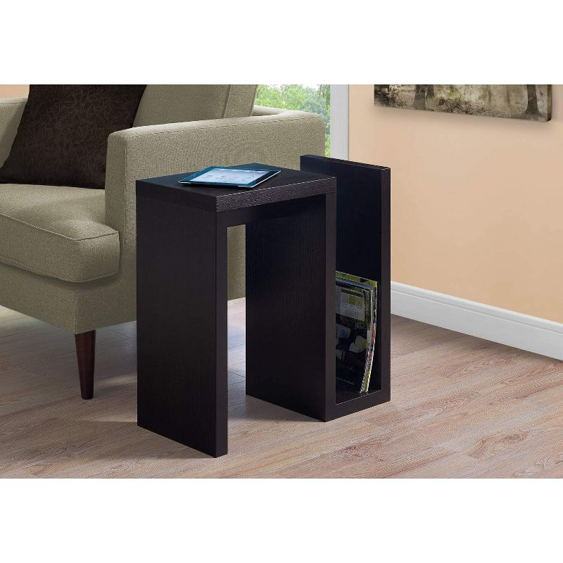 Monarch Specialties Accent Table Side End Narrow Small Living Room Bedroom Laminate Brown Contemporary Modern