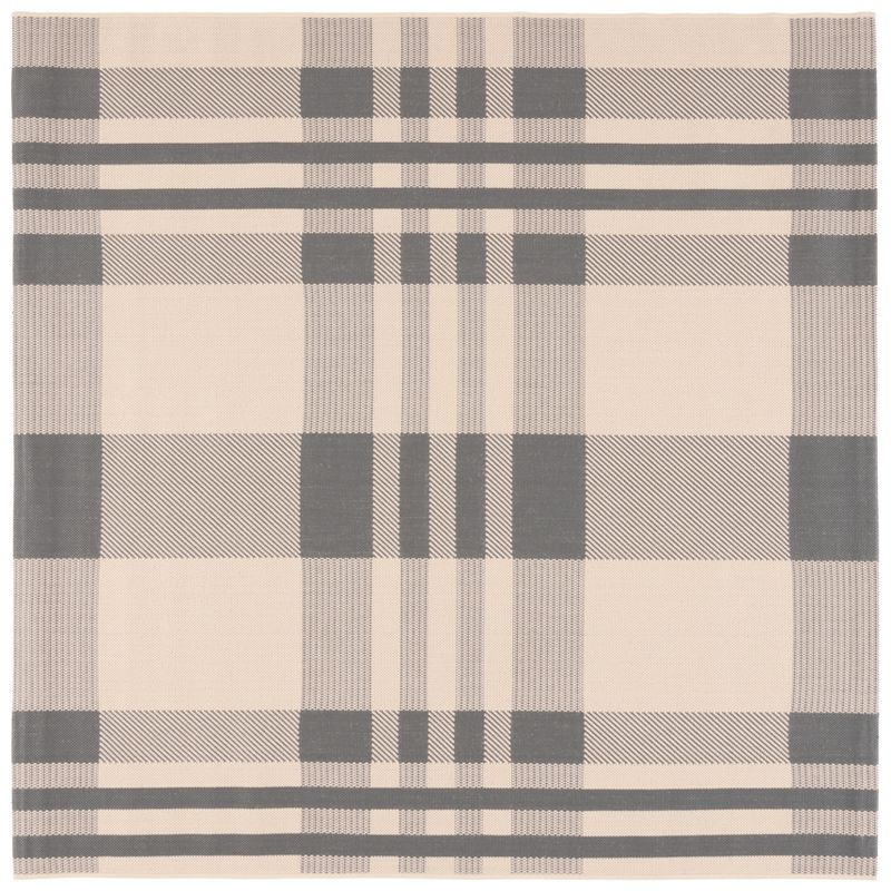 Courtyard CY6201 Power Loomed Indoor/Outdoor Area Rug - Grey/Bone - 4'x4' - Safavieh.