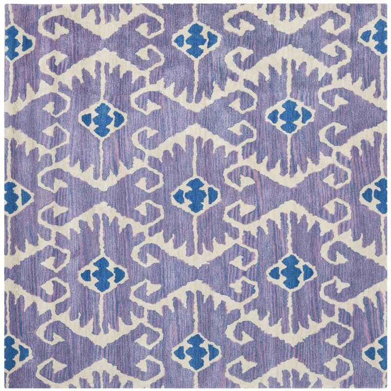 Wyndham WYD323 Hand Tufted Indoor Area Rug - Lavander/Ivory - 7'x7' - Safavieh