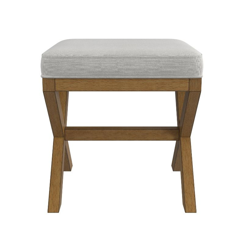 Hillsdale Furniture 18.5" Somerset Backless Wood Vanity Stool Fog: Padded Ottoman Bench, Polyester Upholstery