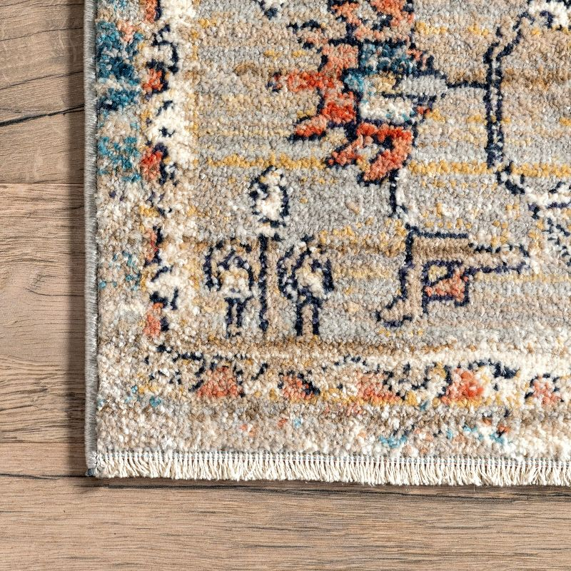 Nuloom Marley Medallion 5 Square Indoor Area Rug for Living Room Bedroom Dining Room Kitchen, Beige/Ivory