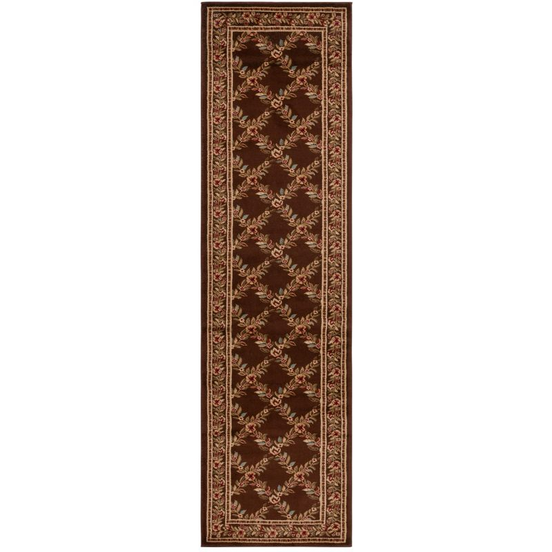 Lyndhurst LNH557 Power Loomed Runner Rug - Brown/Brown - 2'3"x12' - Safavieh