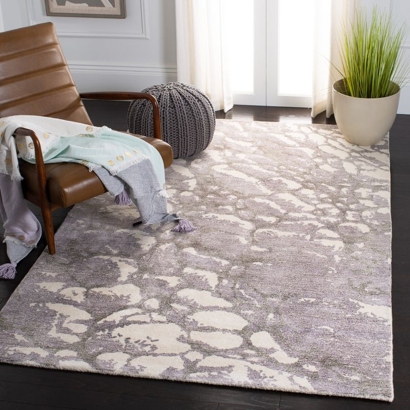 Restoration Vintage RVT112 Hand Tufted Indoor Area Rug - 5'x8' - Purple/Ivory - Safavieh