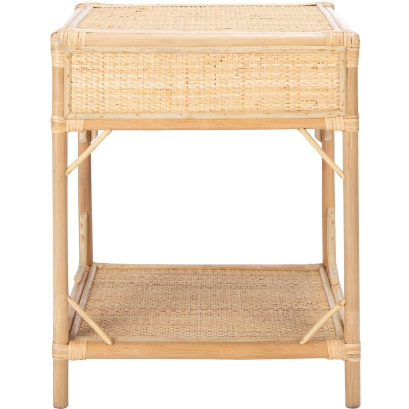 Roya 1 Drawer 1 Shelf Nightstand - Natural - Safavieh.
