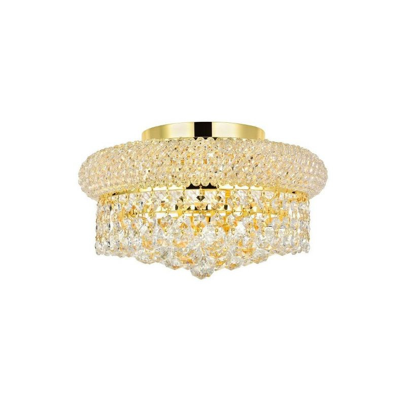Elegant Lighting Primo 4 light Gold Flush Mount Clear Royal Cut Crystal