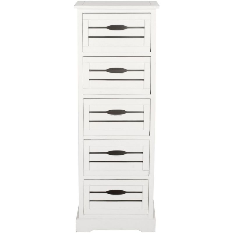 Samara 5 Drawer Cabinet - AMH5714 - Distressed Cream - Safavieh Couture