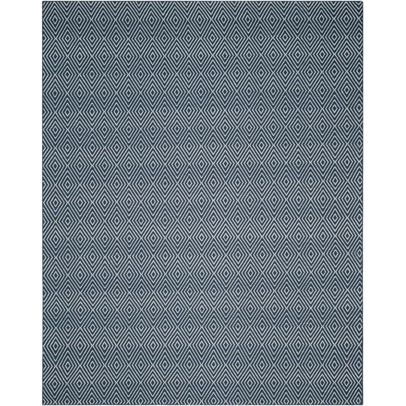 Wilton WIL715 Hand Hooked Indoor Area Rug - Navy/Ivory - 8'x10' - Safavieh