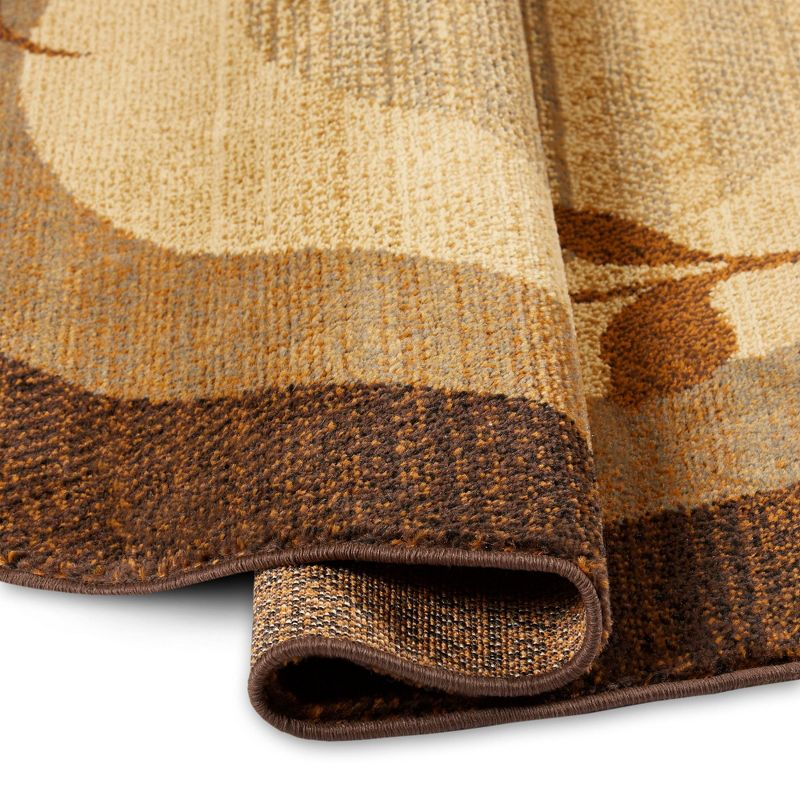 Home Dynamix Royalty Clover Contemporary Geometric Border Area Rug, Brown/Blue, 5'2" Round