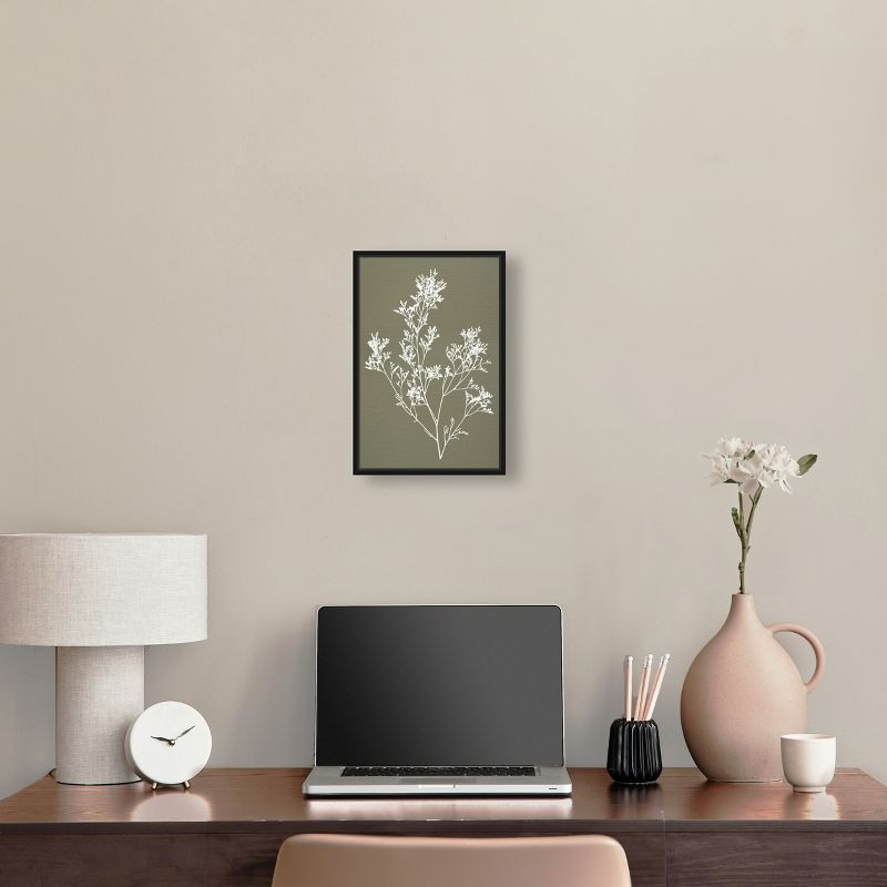 Art Remedy Timeless Leaf I Minimalistic Botanical and Floral Art Prints, 10" x 15", Black Frame