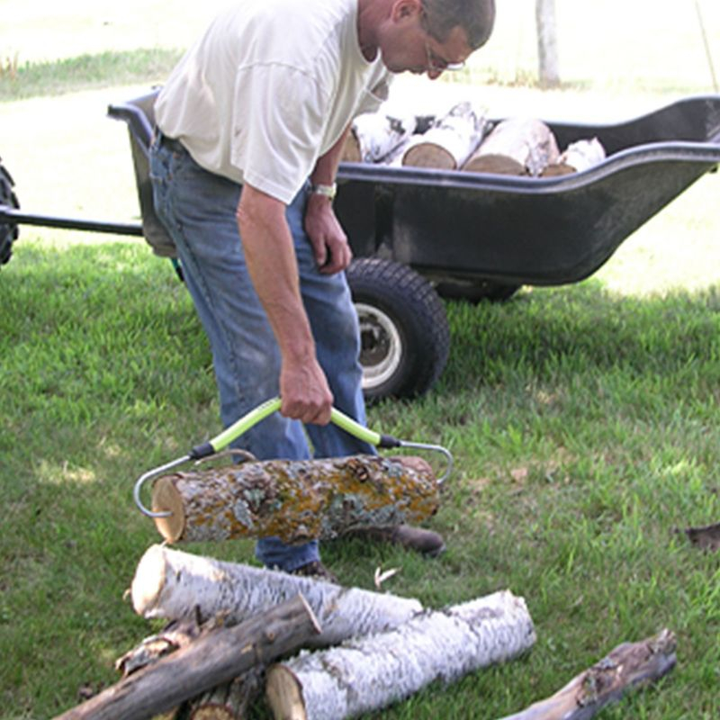 Timber Tuff TMW-33 24 Inch Timber Claw Comfort Grip Logging Wood Hand Tool for Transporting Split and Non Split Logs Up to 50 Pounds, Green