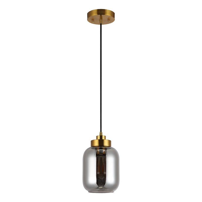 Ethyx 6" Pendant - PND4143 - Smoke Grey/Brass - Safavieh