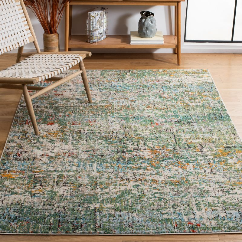 Madison MAD460 Power Loomed Indoor Area Rug - Green/Turquoise - 4'x4' - Safavieh