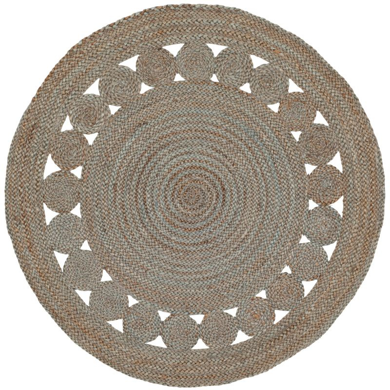 Natural Fiber NF364 Hand Woven Area Rug - Grey - 6'6" round - Safavieh.