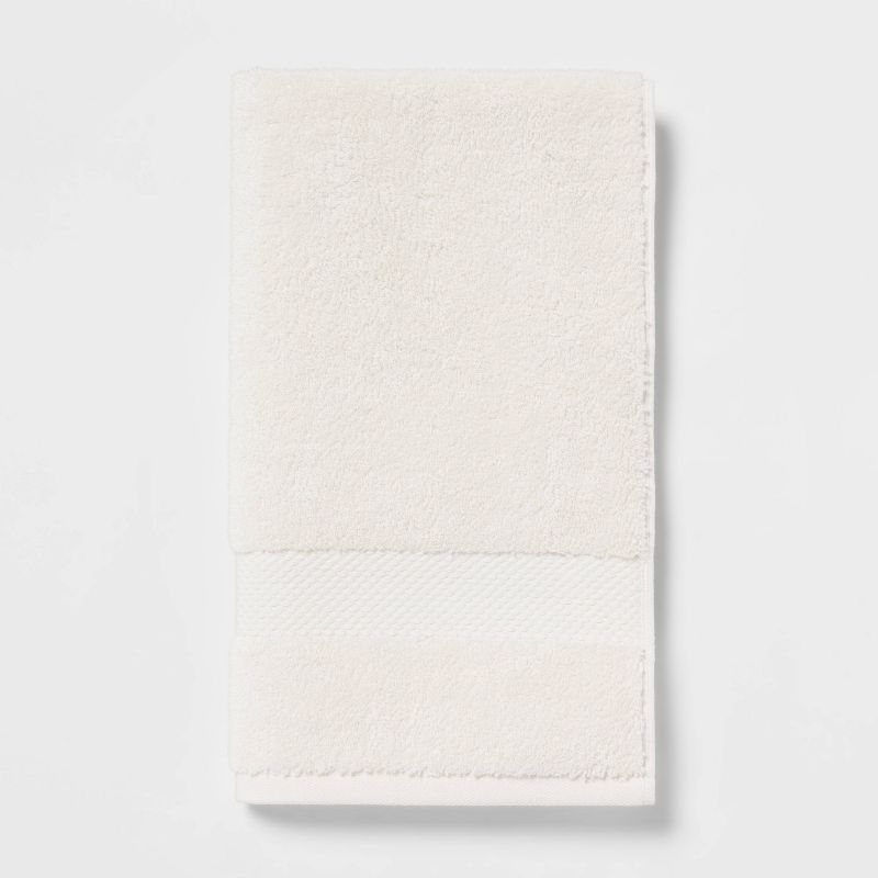 Performance Plus Hand Towel Cream - Threshold™: 100% Cotton, Fade-Resistant, Terry Construction, OEKO-TEX Certified
