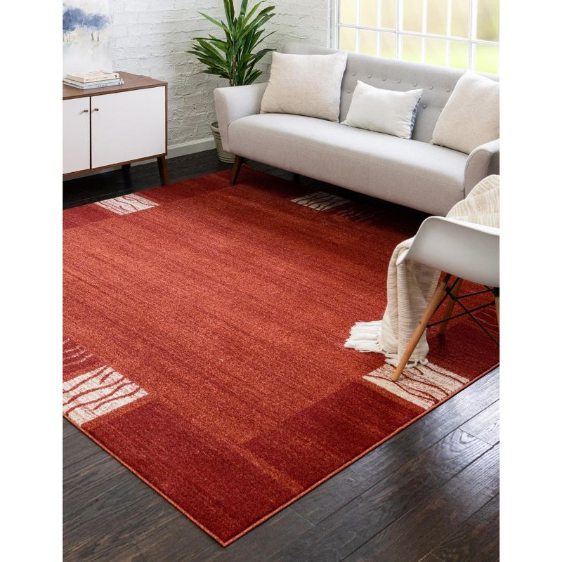 Unique Loom Del Mar Collection Area Rug - Sarah (7' 10" Square Terracotta/Rust Red)