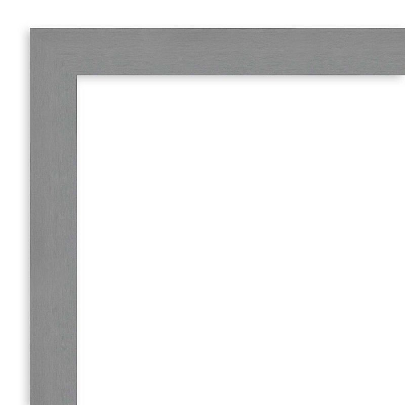 20" x 24" Brushed Nickel Framed Bathroom Vanity Wall Mirror - Amanti Art: Modern Rectangle, No Assembly Required