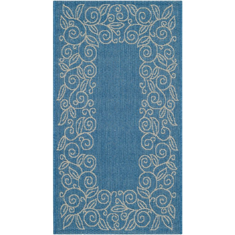 Courtyard CY5139 Power Loomed Indoor and Outdoor Accent Rug - Blue/Beige - 2'x3'7" - Safavieh