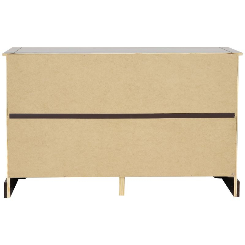 Sunnydaze Sideboard with 3 Drawers and 3 Doors - Solid Pine Construction - Dark Brown- 32"