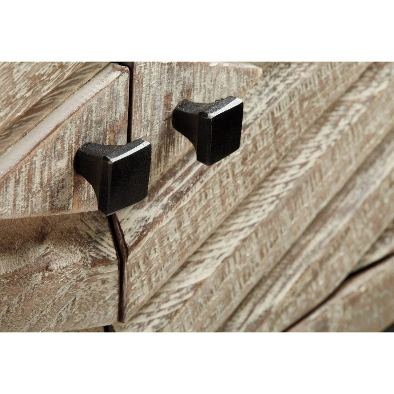 Roanley Sofa/Console Table Distressed Brown - Signature Design by Ashley: 4-Door Couch Table with Storage