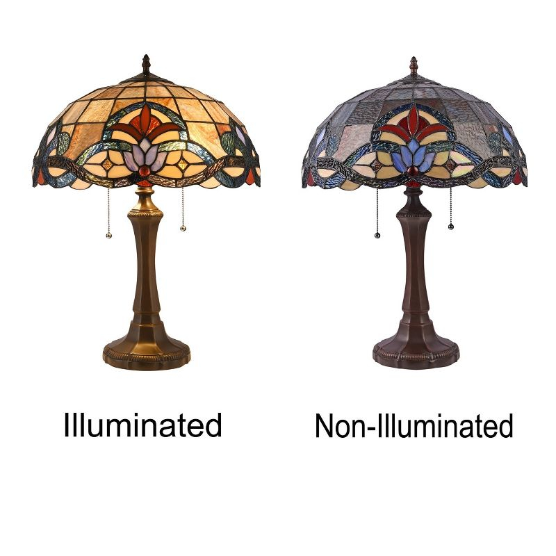 Chloe Lighting Ellington Tiffany-style Dark Bronze 2 Light Victorian Table Lamp 16inch Shade