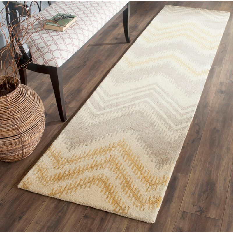 Capri CPR445 Hand Tufted Runner Rug - Grey/Gold - 2'3"x9' - Safavieh.