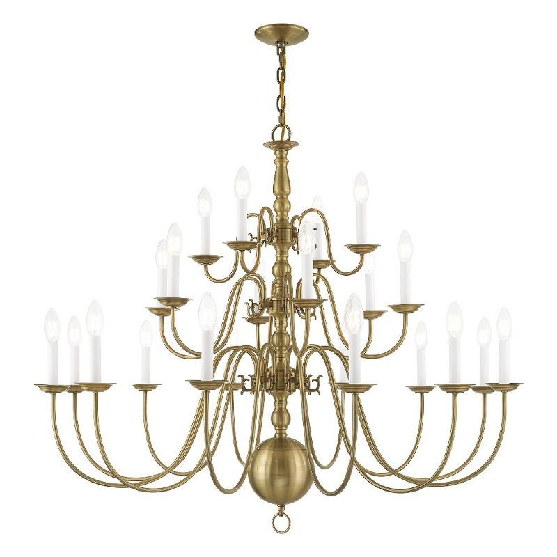 Livex Lighting Williamsburgh 22 - Light Chandelier in  Antique Brass