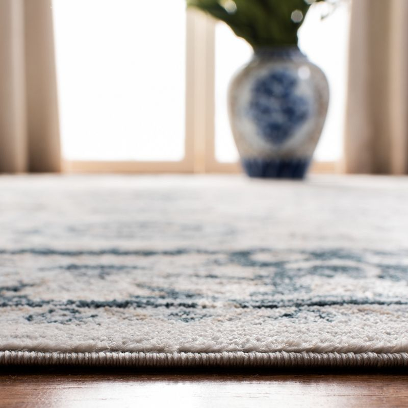 Isabella ISA940 Power Loomed Area Rug - Cream/Navy - 5'3"x7'6" - Safavieh.