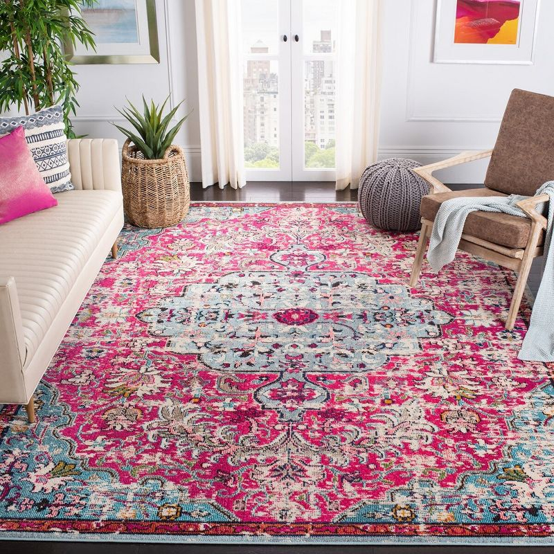 Madison MAD447 Power Loomed Indoor Area Rug - Fuchsia/Teal - 9'x12' - Safavieh