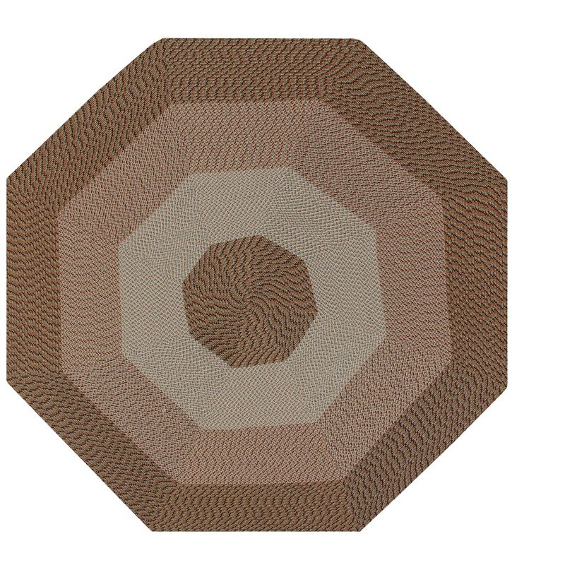48" x 48" Country Solid Collection Straw Solid Reversible Indoor Area Utility Octagonal Rug - Better Trends
