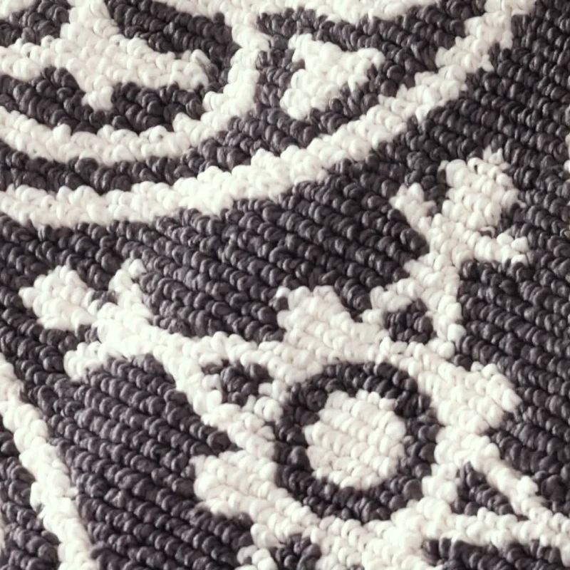 4'X5'6" Washable Medallion Tufted And Hooked Accent Rug Gray - Threshold™: Skid-Resistant, Low Pile, OEKO-TEX Certified