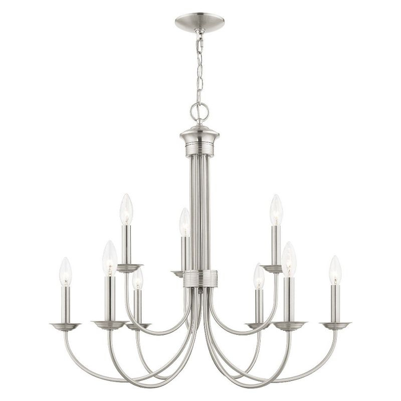 Livex Lighting Estate 9 - Light Chandelier in  Brushed Nickel