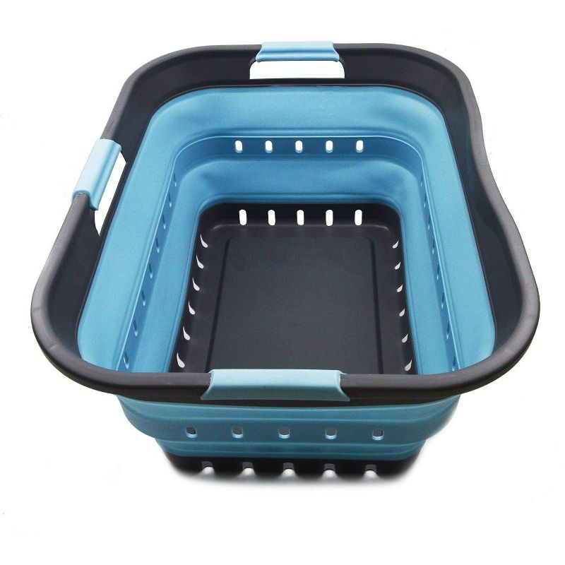 SAMMART 42L (11 gallon) Collapsible Plastic Laundry Basket, Grey/Sea Angel