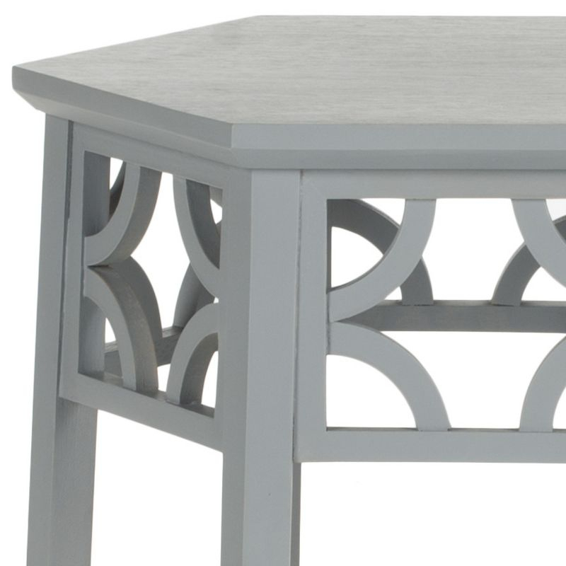 Connor Hexagon End Table - AMH4602C - Pearl Blue Grey - Safavieh Couture
