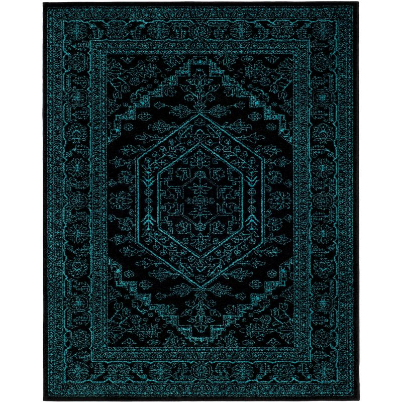 Adirondack ADR108 Power Loomed Area Rug - Black/Teal - 8'x10' - Safavieh.