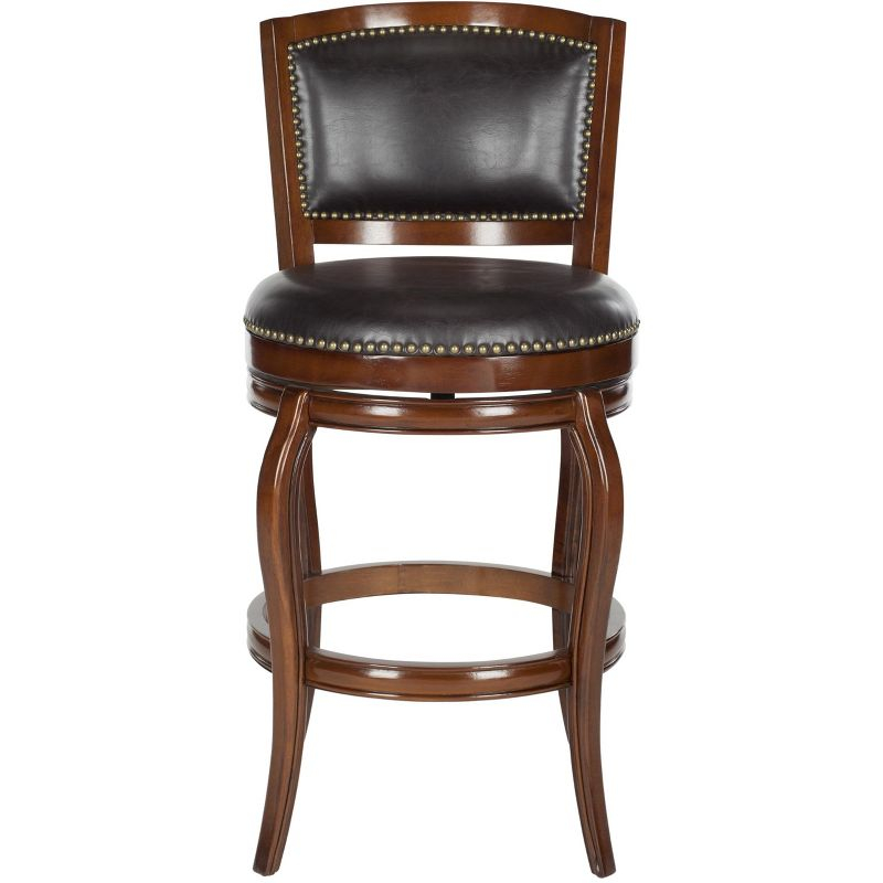 Pasquale Swivel Bar Stool - FOX7011 - Walnut/Brown - Safavieh Couture