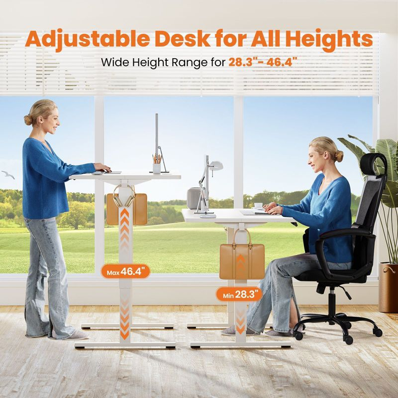 JIONJOY 40  Wide Height Adjustable Standing Desk - White