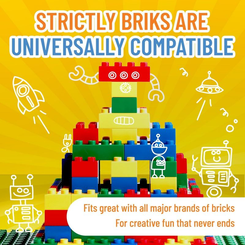 Strictly Briks Toy Large Building Blocks For Kids and Toddlers, Big Bricks Set, Blue, Green, Red, and Yellow, 108 Pieces