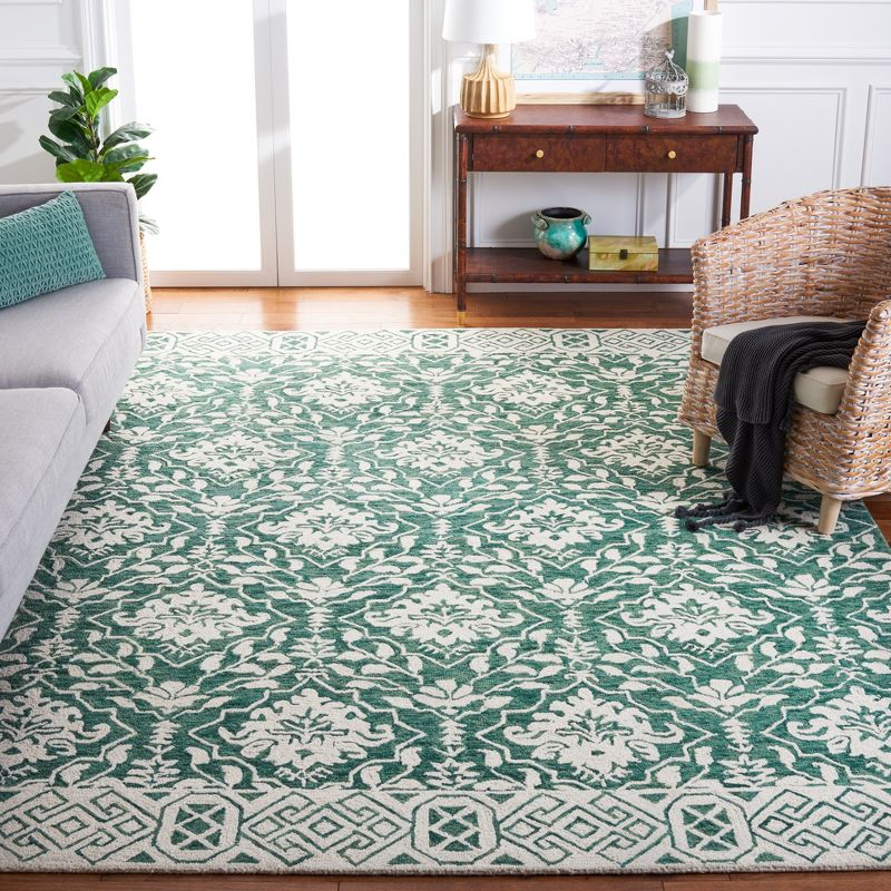 Dip Dye DDY901 Hand Tufted Area Rug - Dark Green/Ivory - 5'x8' - Safavieh.