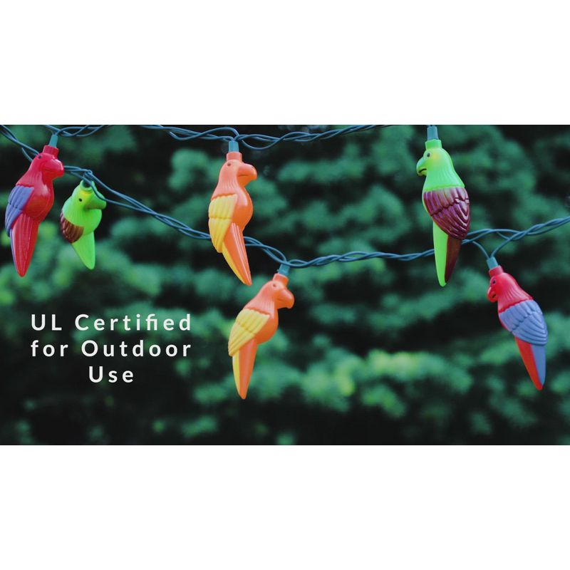 Northlight Parrot Patio Light Set - 6' Green Wire - 10ct