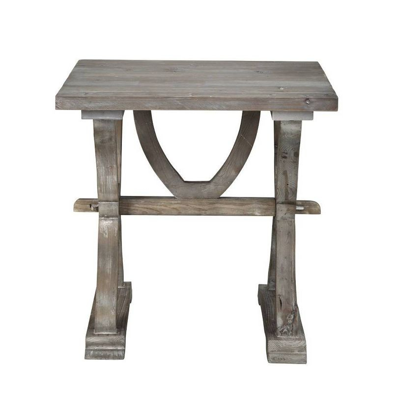 Boraam Colette Reclaimed Wood Side Table Whitewash Finish