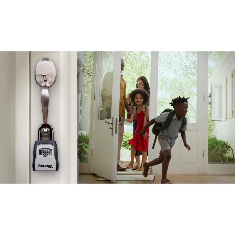 Master Lock Door Bar Dual Function Security: Metal Safety Bar for Door, Black & White, Lifetime Warranty