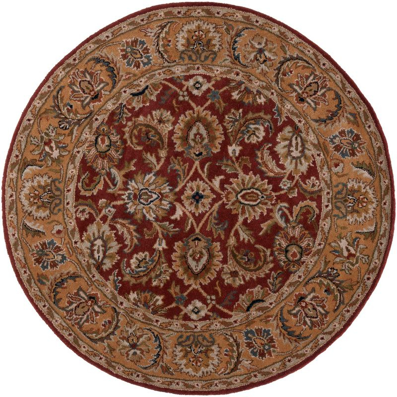 Classic CL758 Hand Tufted Area Rug - Rust/Camel - 5' round - Safavieh.