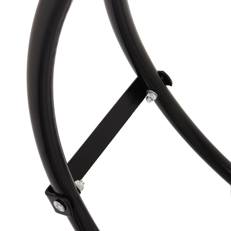 Sunnydaze Outdoor Heavy-Duty Steel Firewood Log Hoop Storage Rack with Weather-Resistant PVC Log Hoop Cover - 24" - Black