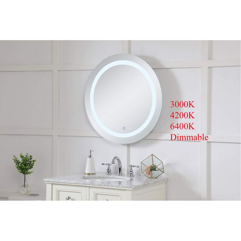 Elegant Lighting Helios 28 inch Hardwired LED mirror with touch sensor and color changing temperature 3000K/4200K/6400K