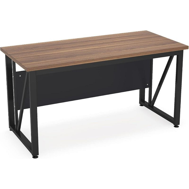 Tribesigns 55 inches Simple Computer Desk, Home Office Desk Writing Table for Workstation, Brown and Black