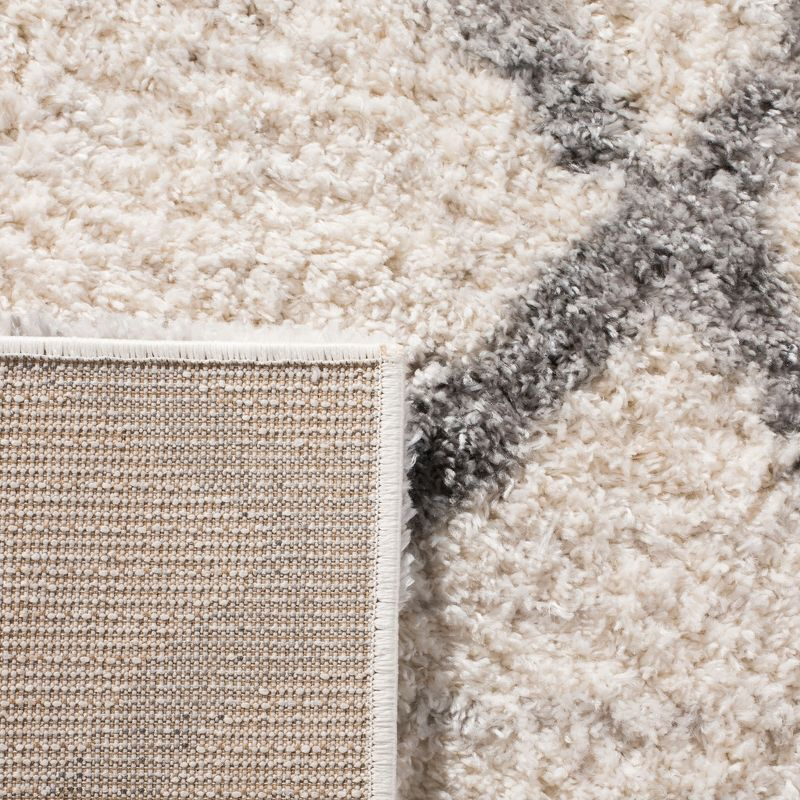 Berber Shag 200 BER215 Power Loomed Indoor Area Rug - Cream/Grey - 8'x10' - Safavieh