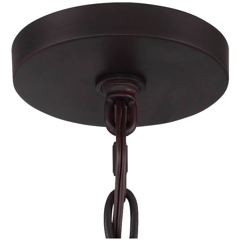 Regency Hill Aurelia Bronze Drum Pendant Chandelier 26 3/4" Wide Modern Clear Glass Shade 6-Light Fixture for Dining Room House Foyer Kitchen Island