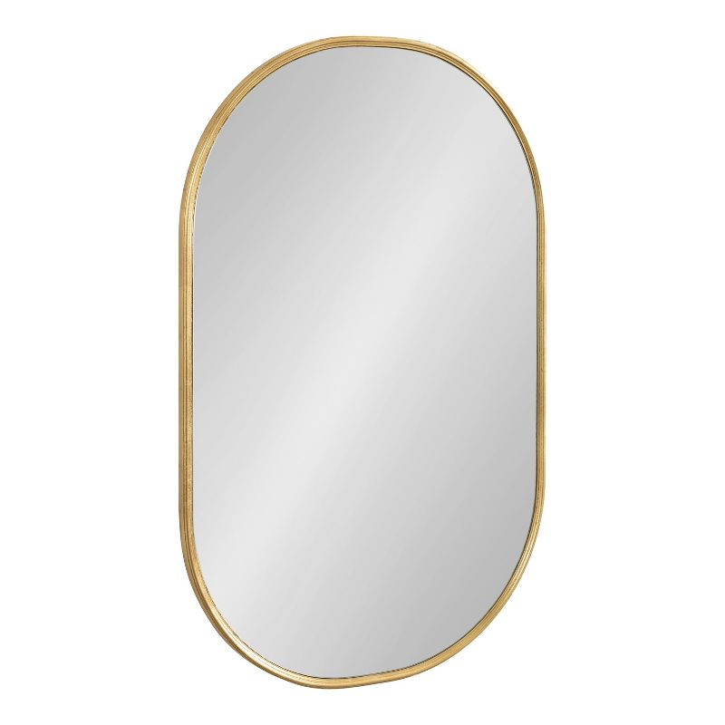 Kate and Laurel Caskill Oval MDF Capsule Mirror, 22x34, Gold