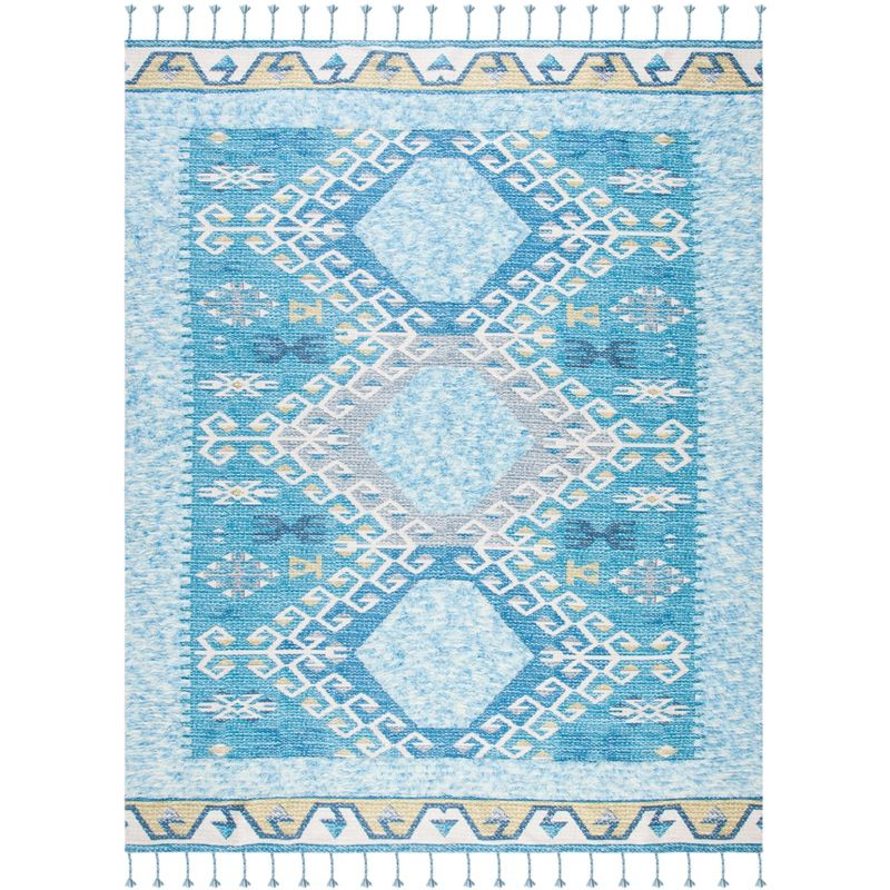 Saffron SFN103 Hand Loomed Indoor Area Rug - Turquoise/Blue - 8'x10' - Safavieh